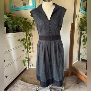 Dressbarn Black Polka Dot midi Dress, size 16